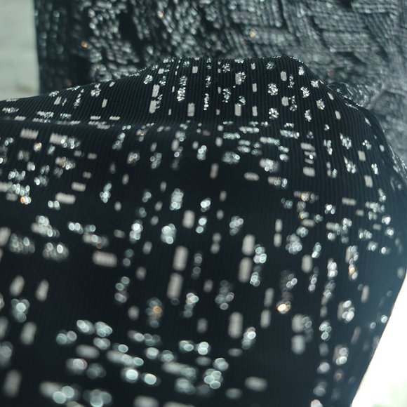 Alex Evenings Womens Black Abstract Long Sleeve Open Front Jacket Size Large - Picture 4 of 12